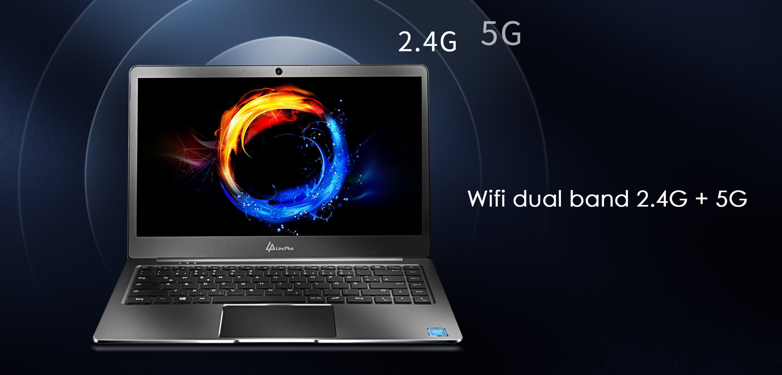 lincplus p2 laptop with 2.4g 5g dual band wifi